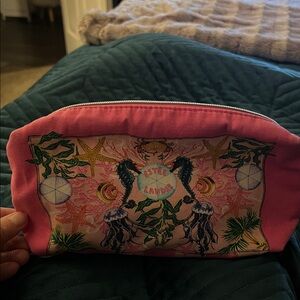 Estee Lauder Pink and Green Artistic Cosmetic Bag